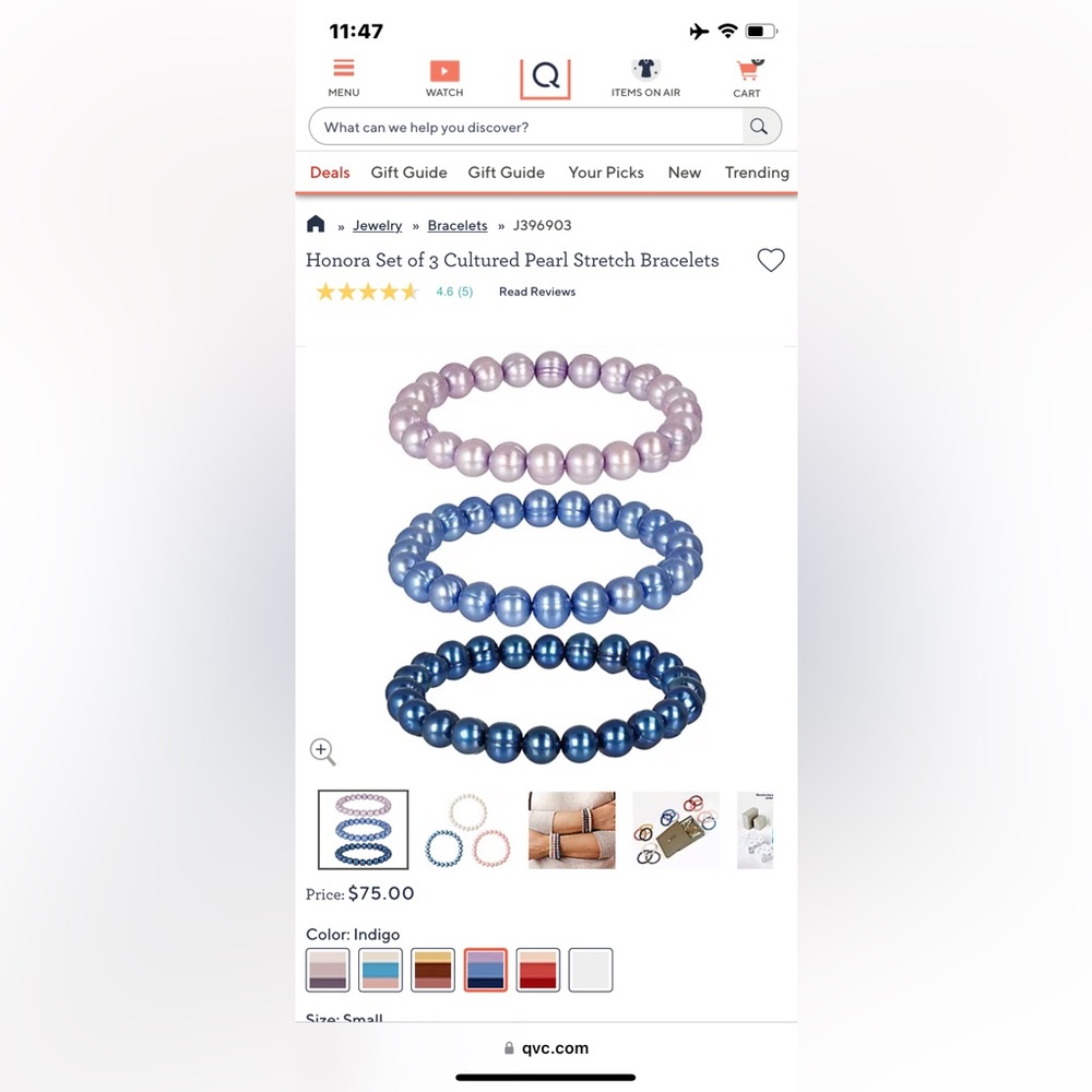 Honora Set of 3 Cultured Pearl Stretch Bracelets